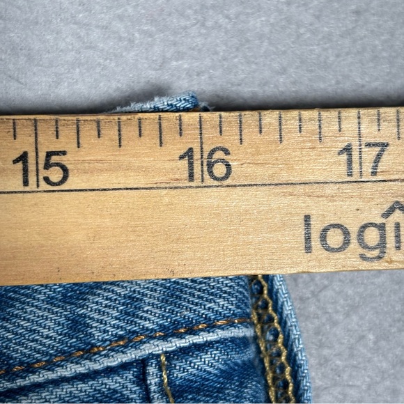 Levi's 501 Button Fly Cut Off Denim Jean Shorts Women’s Size 31 Blue Distressed - Picture 2 of 14